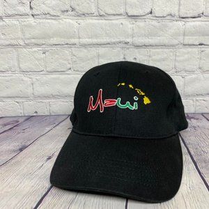 Hawaiian Headwear Hat Cap Snapback Black Maui Hawaii Embroidered Surfer